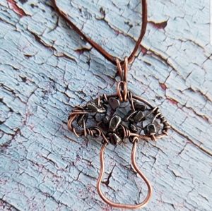 Hematite Copper Mushroom Necklace